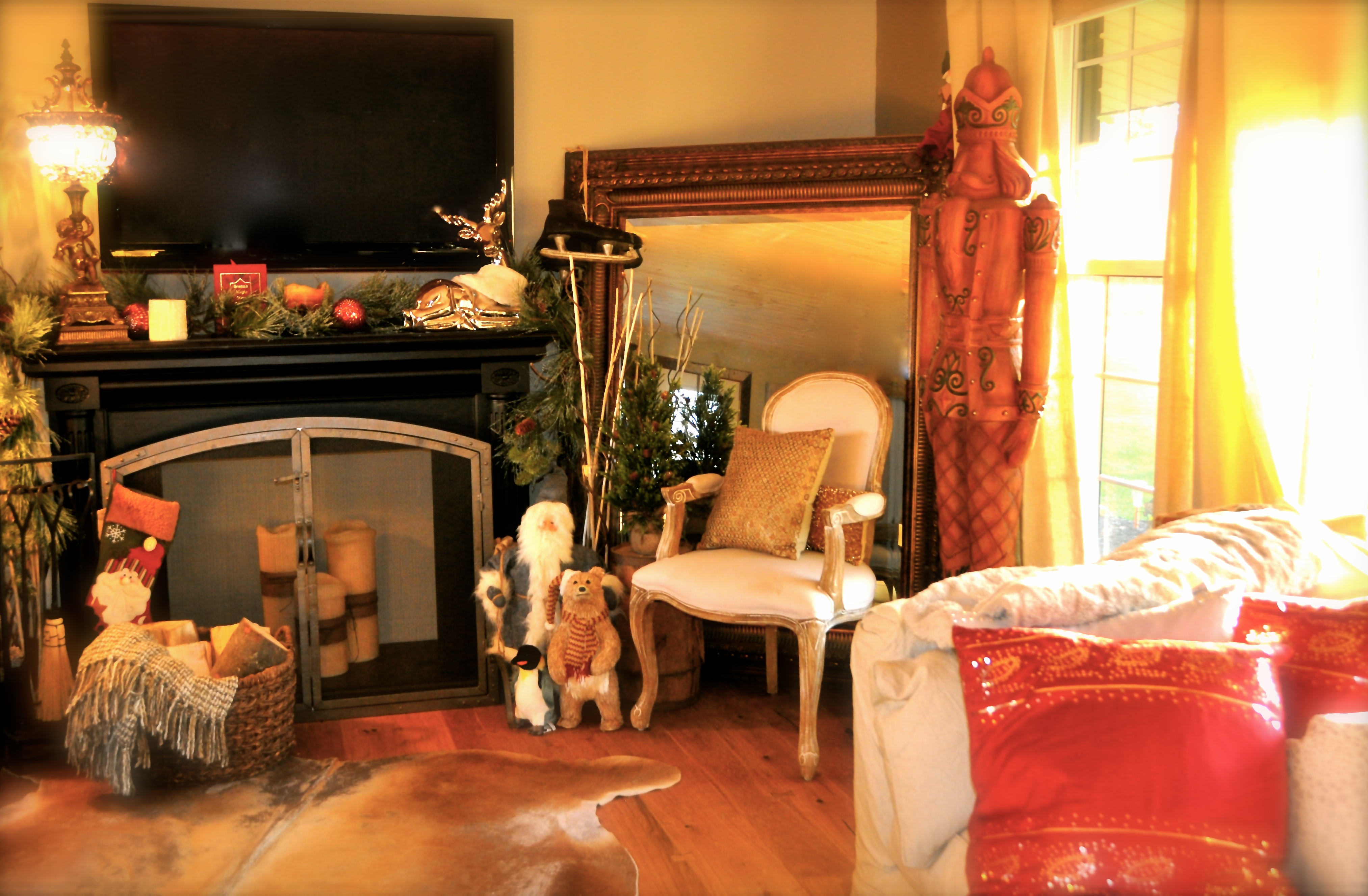Staging that cozy fireside atmosphere for the holidays. | Corrie Gallant